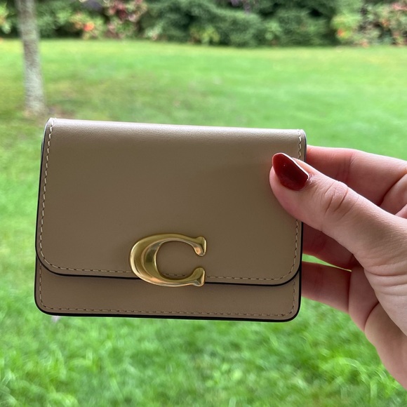 Coach bandit card case wallet cream tan gold - Picture 1 of 6